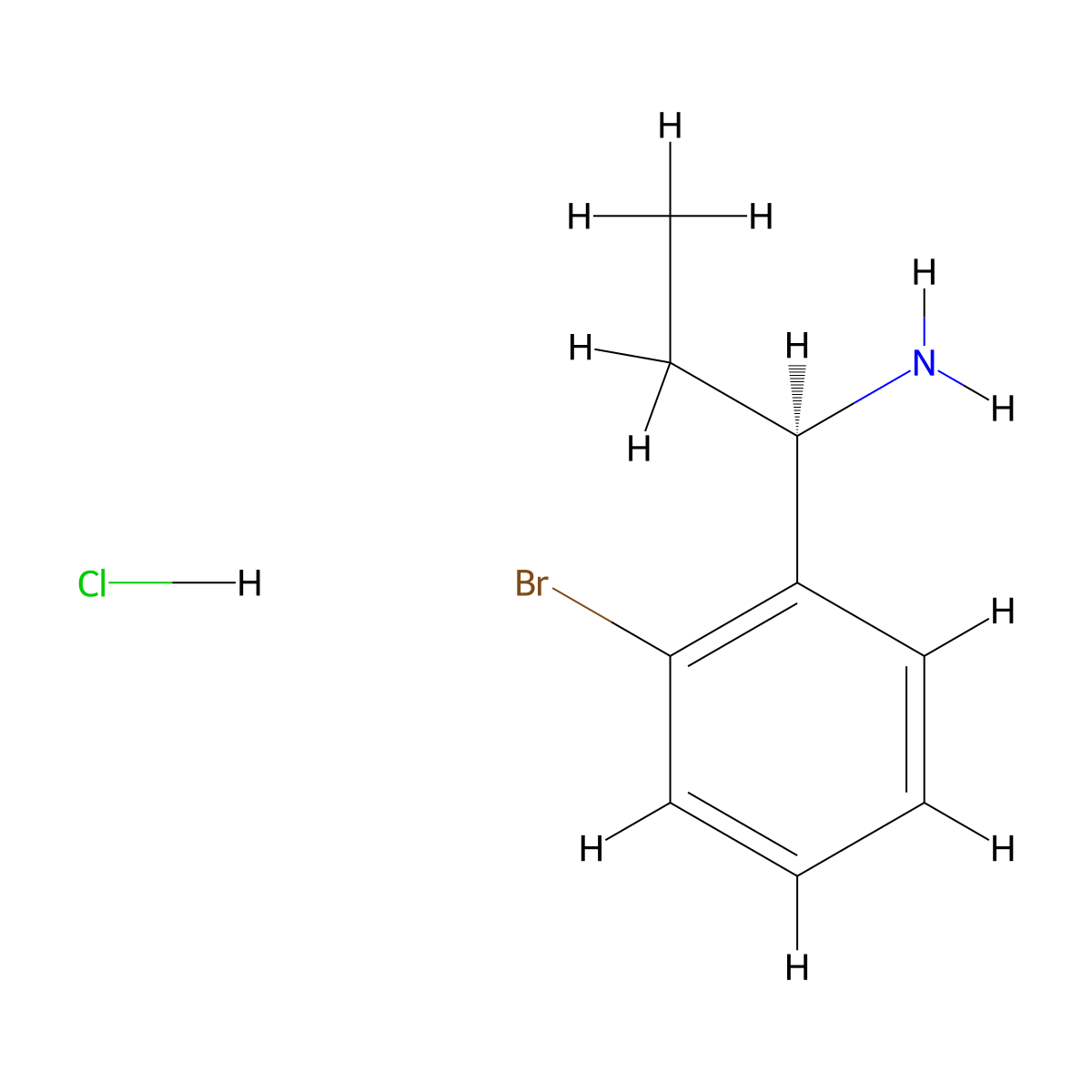 (R)-1-(2-Bromophenyl)propan-1-amine hydrochloride molecular structure, CAS 1391402-23-5