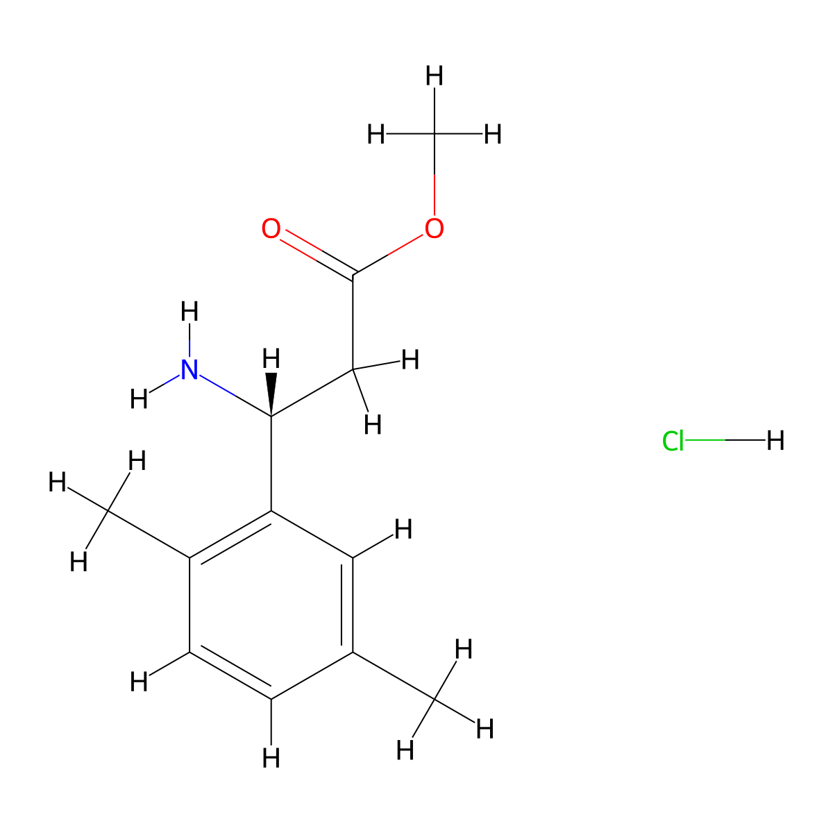 Methyl (R)-3-amino-3-(2,5-dimethylphenyl)propanoate hydrochloride molecular structure, CAS 1391403-84-1