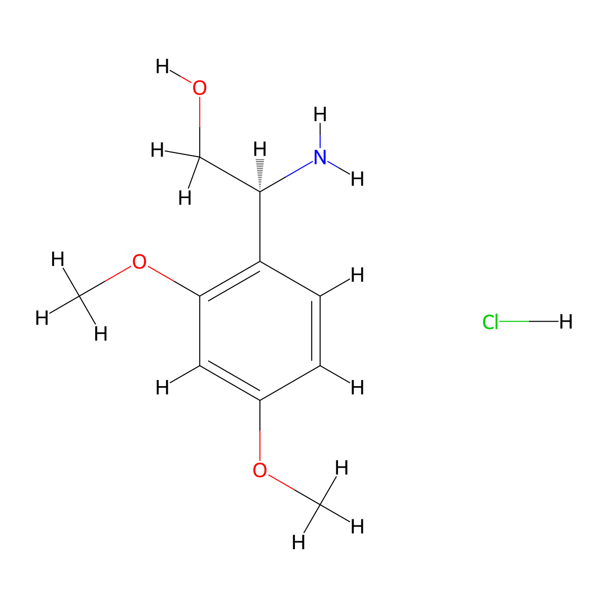 (S)-2-Amino-2-(2,4-dimethoxyphenyl)ethan-1-OL hydrochloride molecular structure, CAS 1391405-85-8