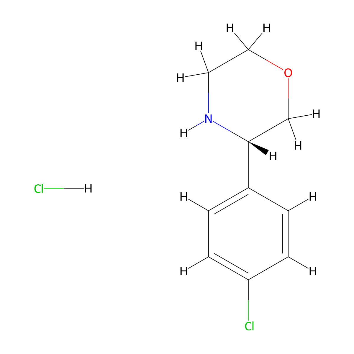 (S)-3-(4-Chlorophenyl)morpholine Hydrochloride molecular structure, CAS 1391406-02-2