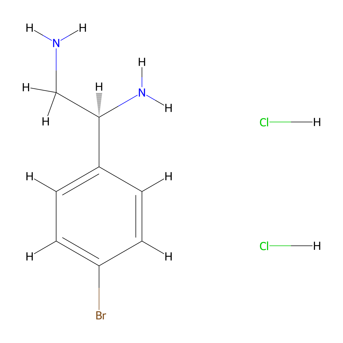 (1S)-1-(4-Bromophenyl)ethane-1,2-diamine dihydrochloride molecular structure, CAS 1391407-55-8