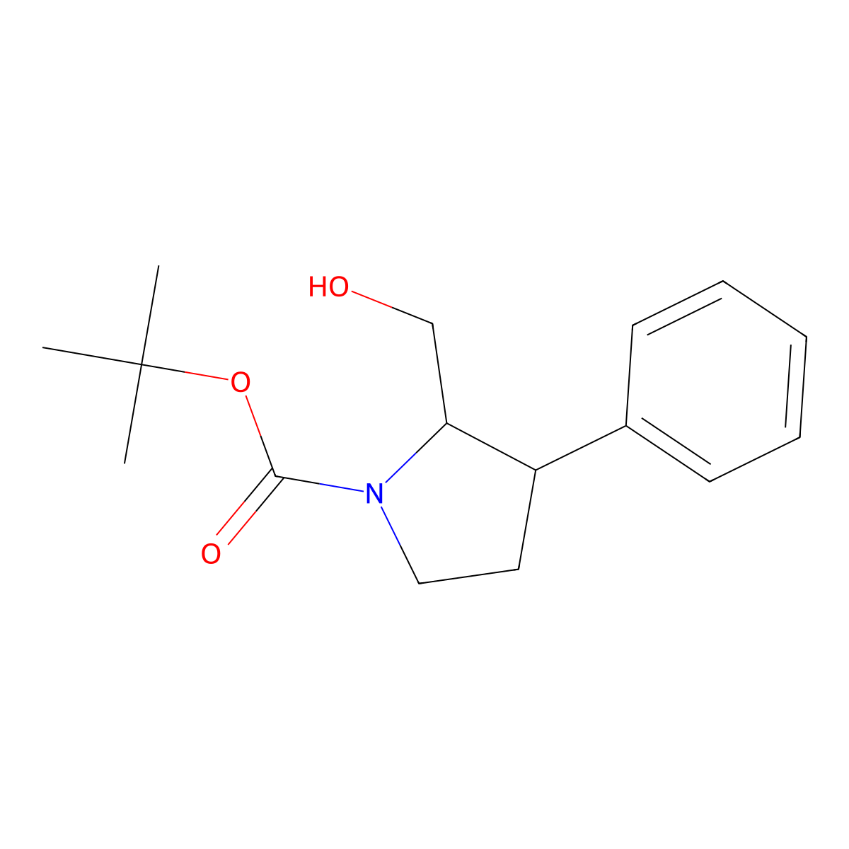 [(2R,3S)-1-Boc-3-phenyl-2-pyrrolidinyl]methanol molecular structure, CAS 1391410-77-7