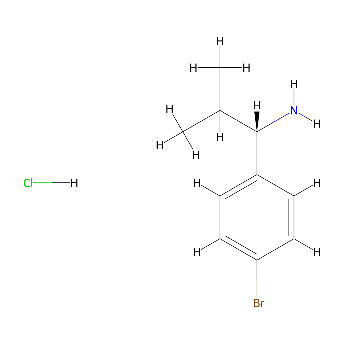 (S)-1-(4-Bromophenyl)-2-methylpropan-1-amine hydrochloride molecular structure, CAS 1391414-33-7