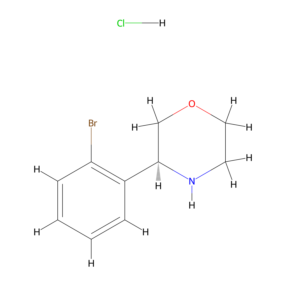 (S)-3-(2-Bromophenyl)morpholine hydrochloride molecular structure, CAS 1391416-02-6