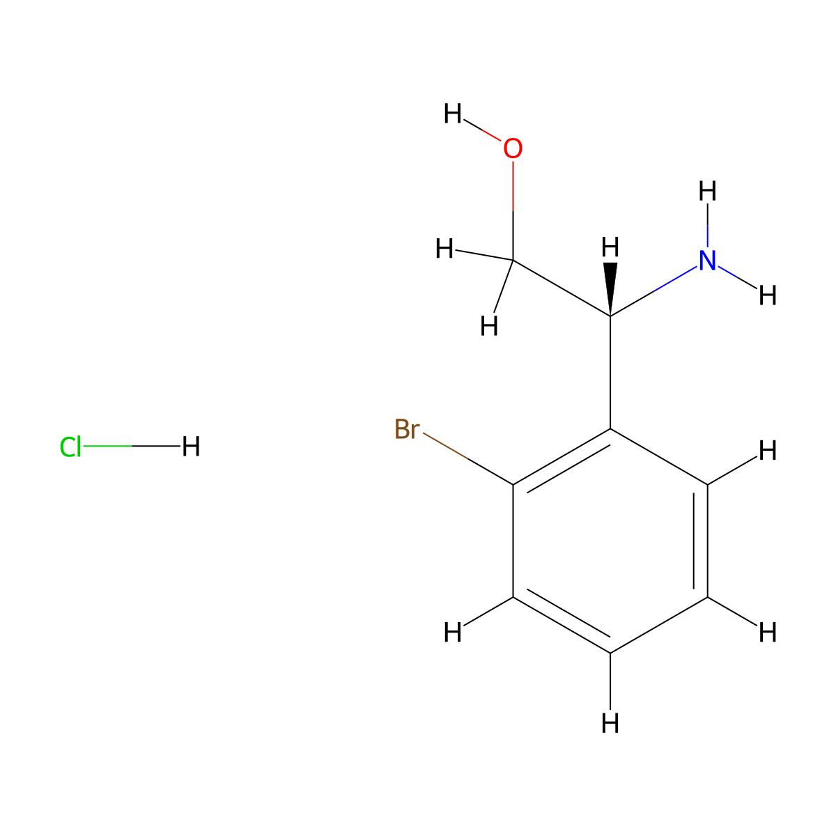 (R)-2-Amino-2-(2-bromophenyl)ethanol hydrochloride molecular structure, CAS 1391417-05-2