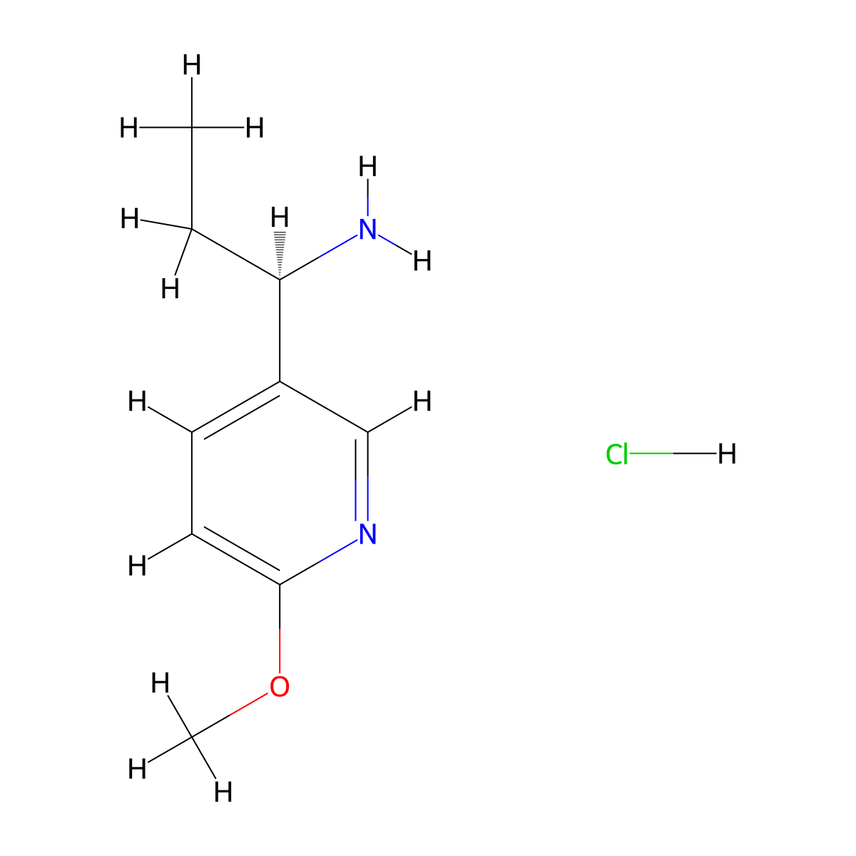(R)-1-(6-Methoxypyridin-3-yl)propan-1-amine hydrochloride molecular structure, CAS 1391417-23-4