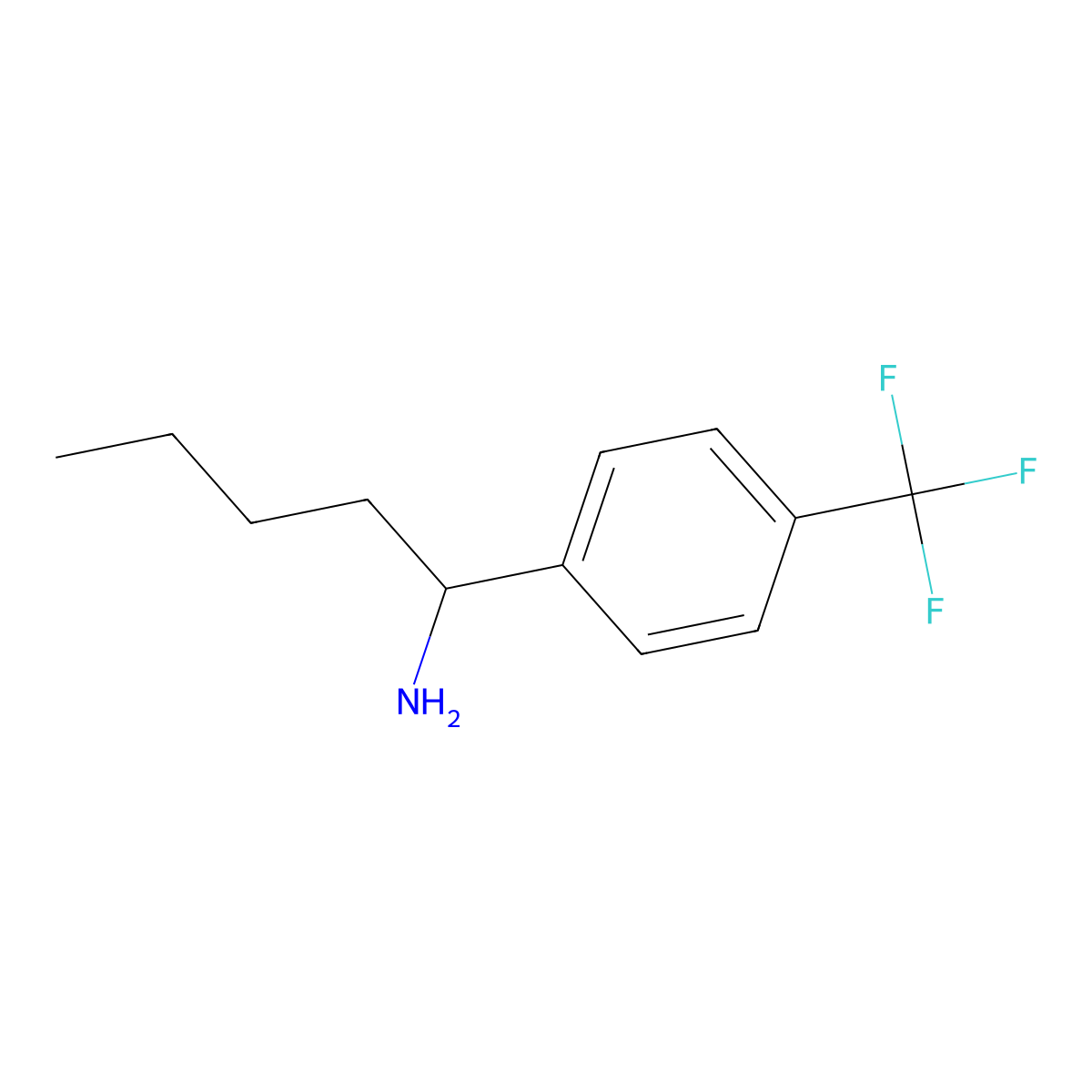 (R)-1-(4-(Trifluoromethyl)phenyl)pentan-1-amine molecular structure, CAS 1391418-19-1