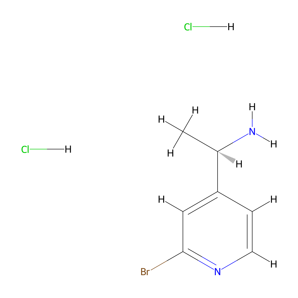 (R)-1-(2-Bromopyridin-4-yl)ethanamine dihydrochloride molecular structure, CAS 1391423-76-9