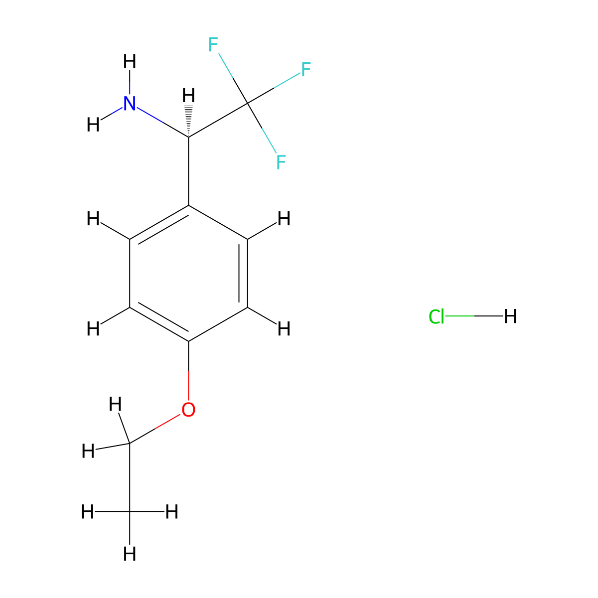 (1R)-1-(4-ethoxyphenyl)-2,2,2-trifluoroethan-1-amine hydrochloride molecular structure, CAS 1391427-50-1