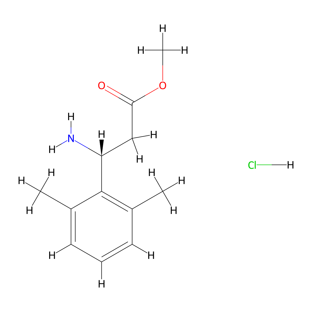 Methyl (R)-3-amino-3-(2,6-dimethylphenyl)propanoate hydrochloride molecular structure, CAS 1391429-18-7
