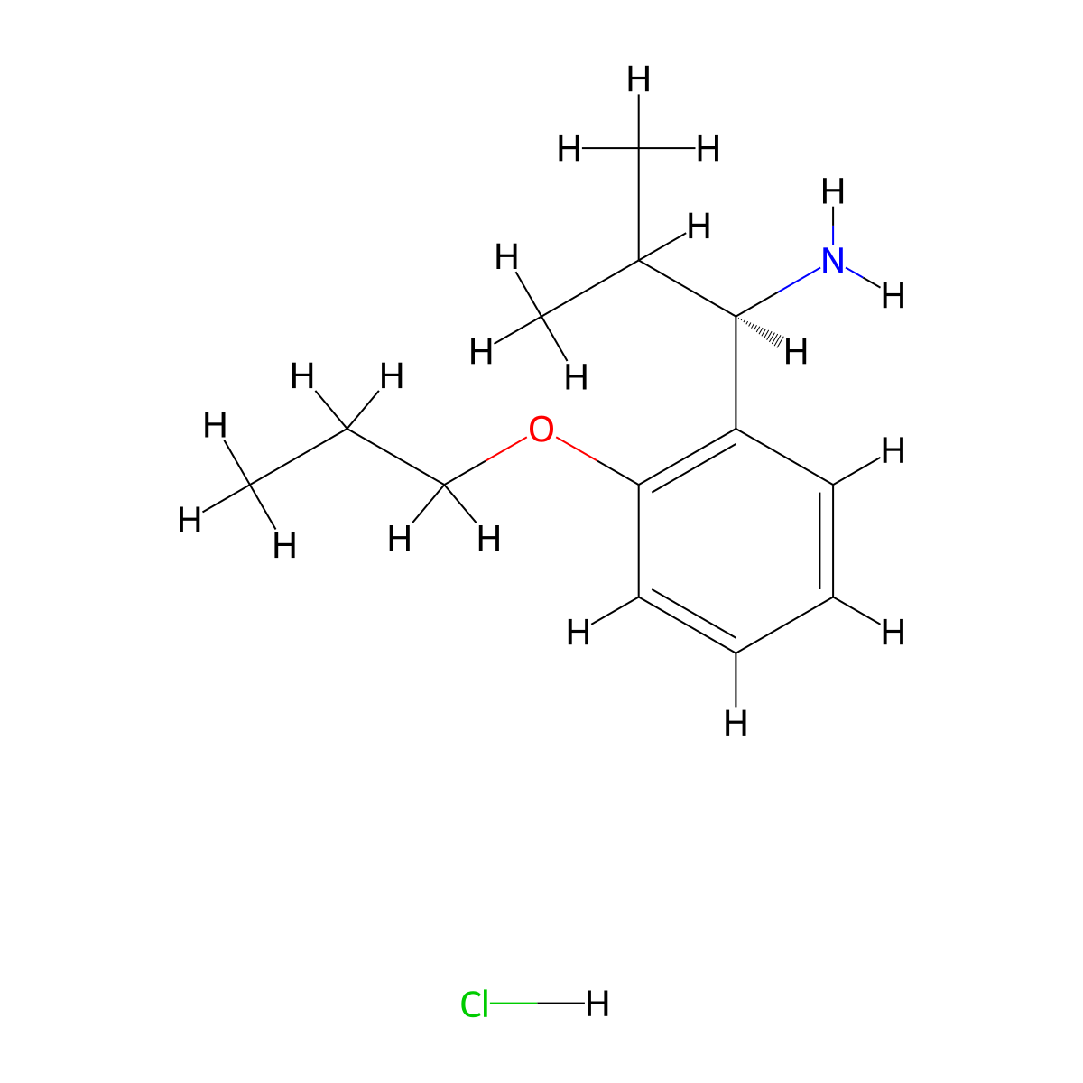 (R)-2-Methyl-1-(2-propoxyphenyl)propan-1-amine hydrochloride molecular structure, CAS 1391429-75-6