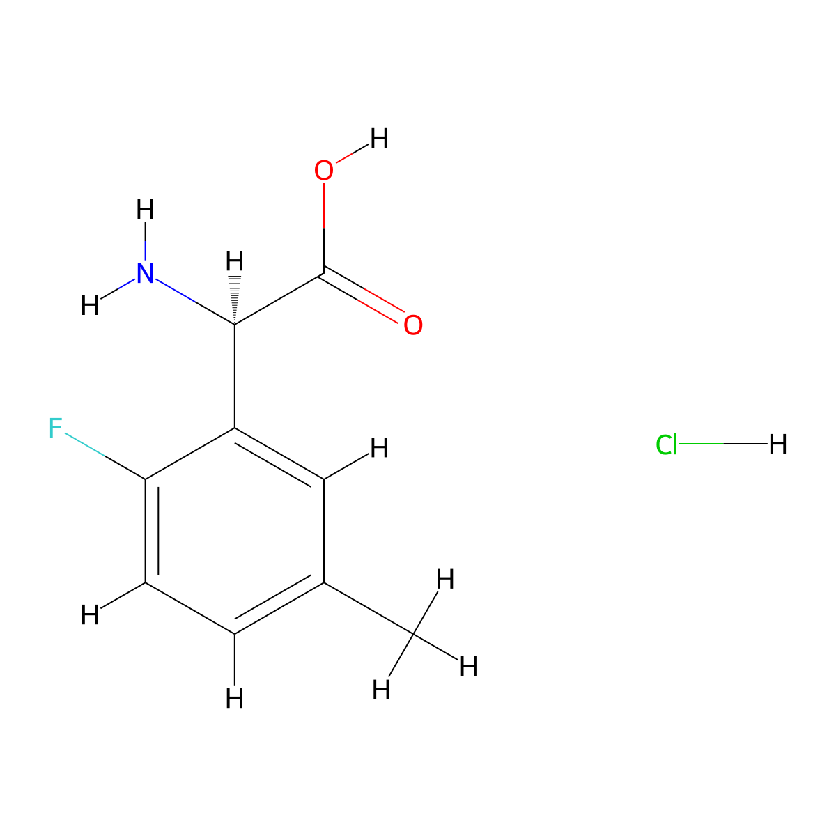 (R)-2-Amino-2-(2-fluoro-5-methylphenyl)acetic acid hydrochloride molecular structure, CAS 1391431-04-1