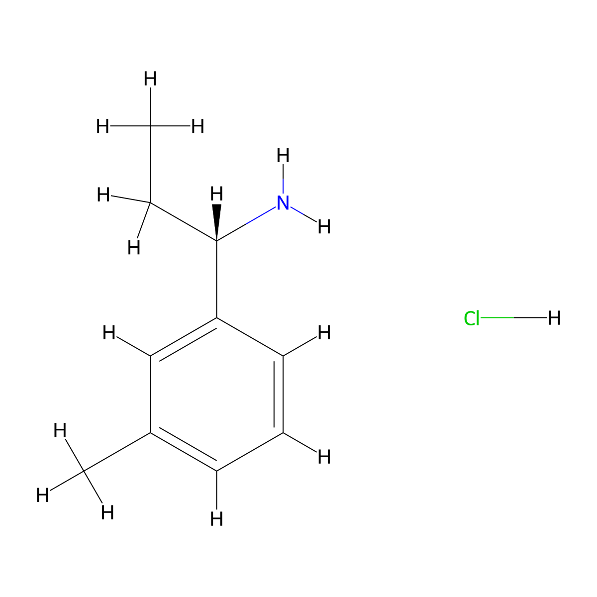 (S)-1-(m-Tolyl)propan-1-amine hydrochloride molecular structure, CAS 1391431-44-9