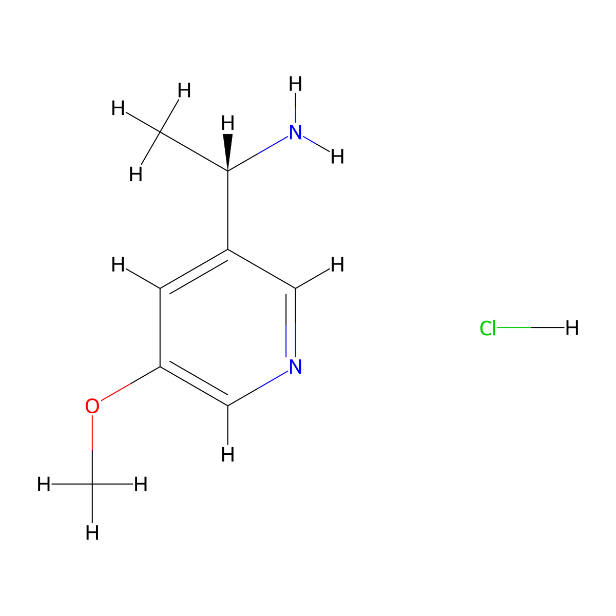 (S)-1-(5-Methoxypyridin-3-yl)ethanamine hydrochloride molecular structure, CAS 1391431-57-4