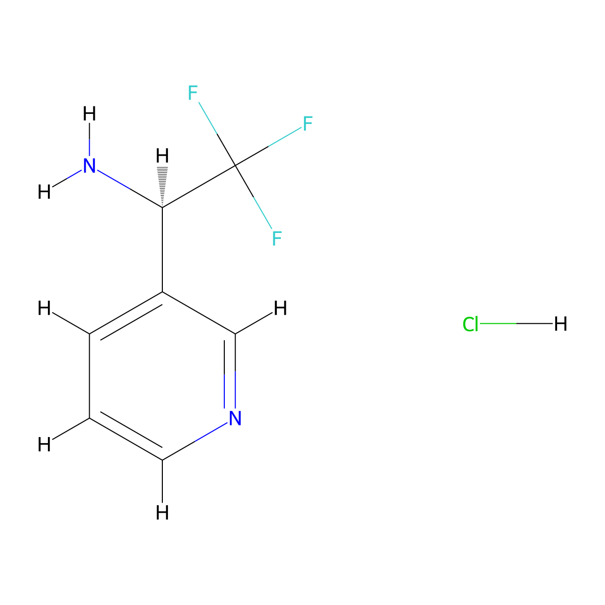 (R)-2,2,2-Trifluoro-1-(pyridin-3-YL)ethanamine hcl molecular structure, CAS 1391432-41-9