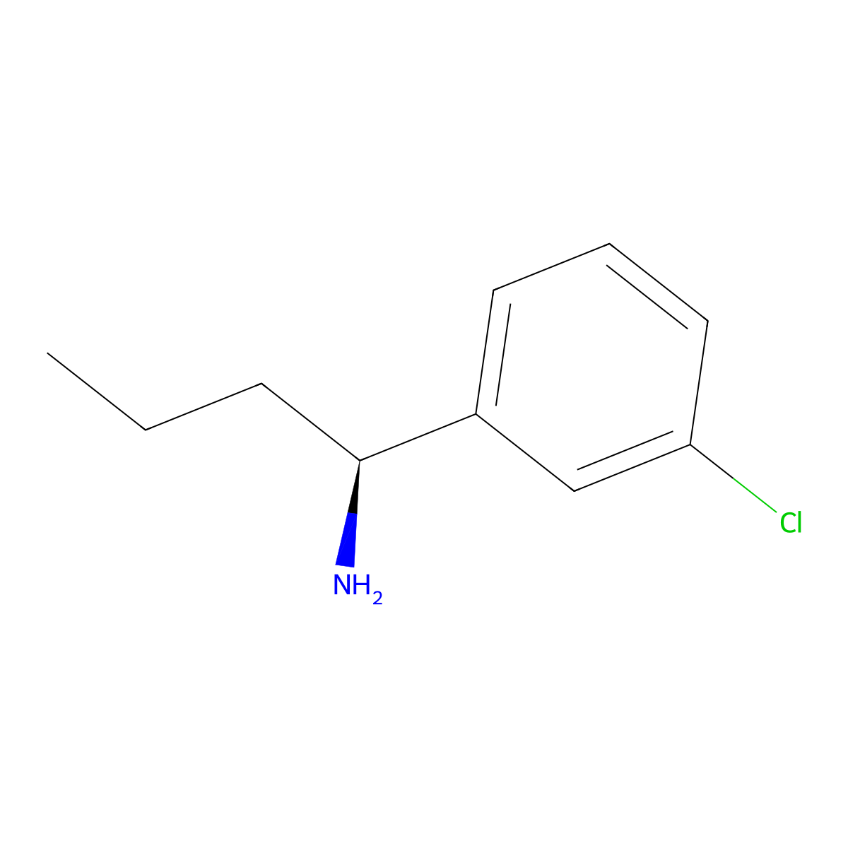 (S)-1-(3-Chlorophenyl)butan-1-amine molecular structure, CAS 1391433-10-5