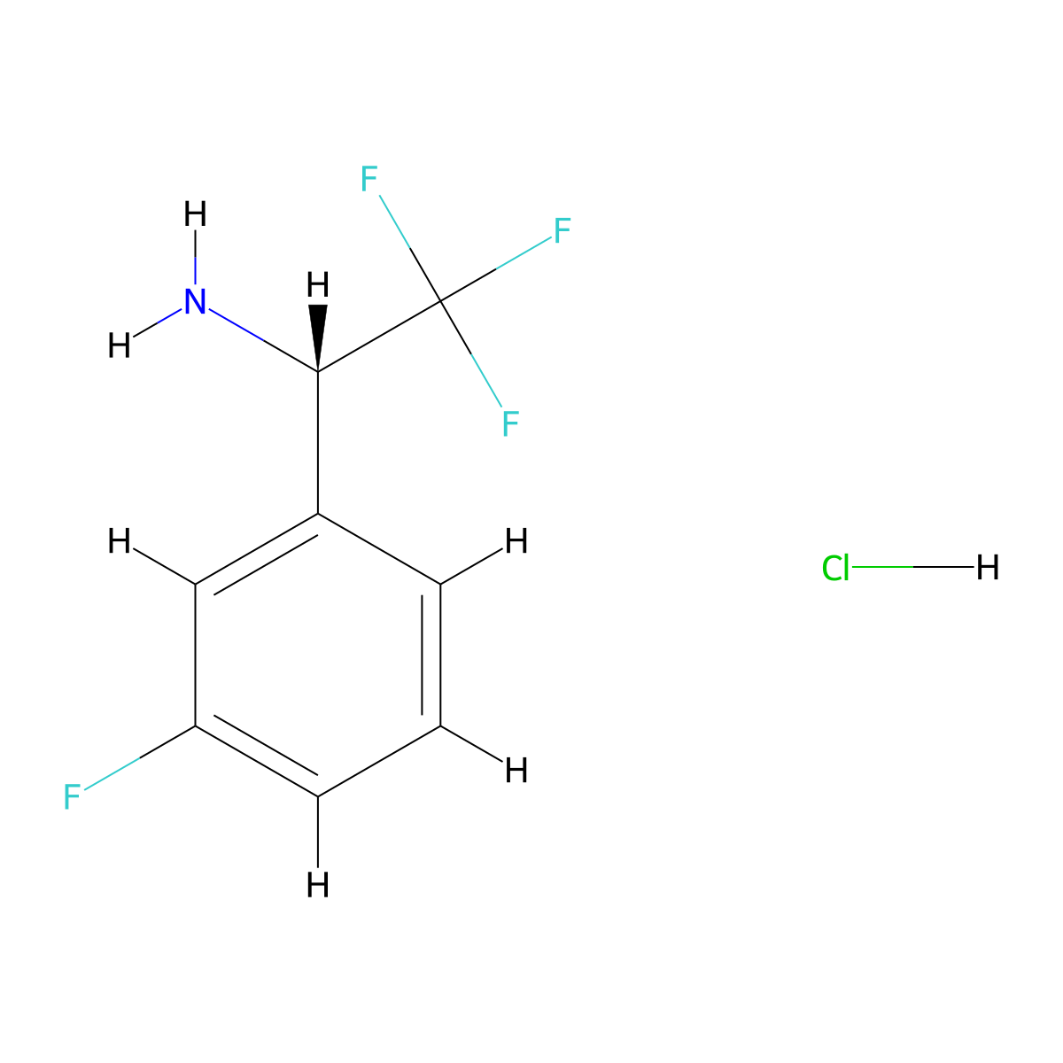 (S)-2,2,2-Trifluoro-1-(3-fluorophenyl)ethanamine hydrochloride molecular structure, CAS 1391436-37-5