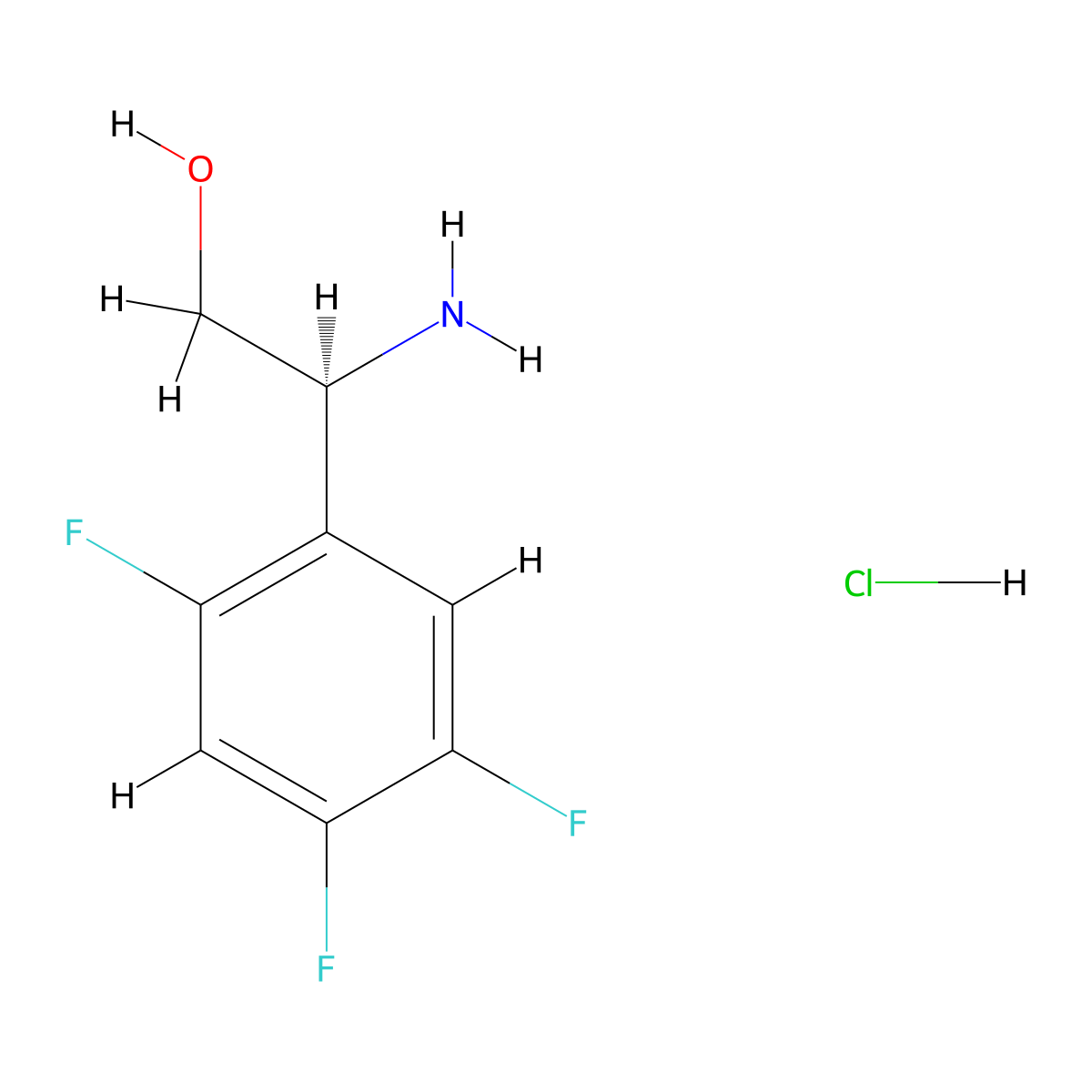 (2S)-2-amino-2-(2,4,5-trifluorophenyl)ethanol;hydrochloride molecular structure, CAS 1391437-27-6