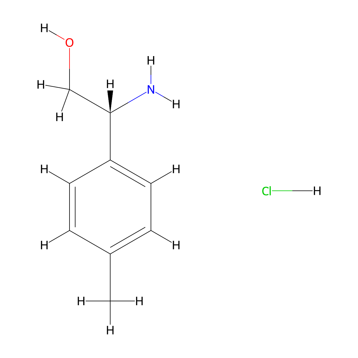 (R)-2-Amino-2-(p-tolyl)ethanol hydrochloride molecular structure, CAS 1391439-16-9