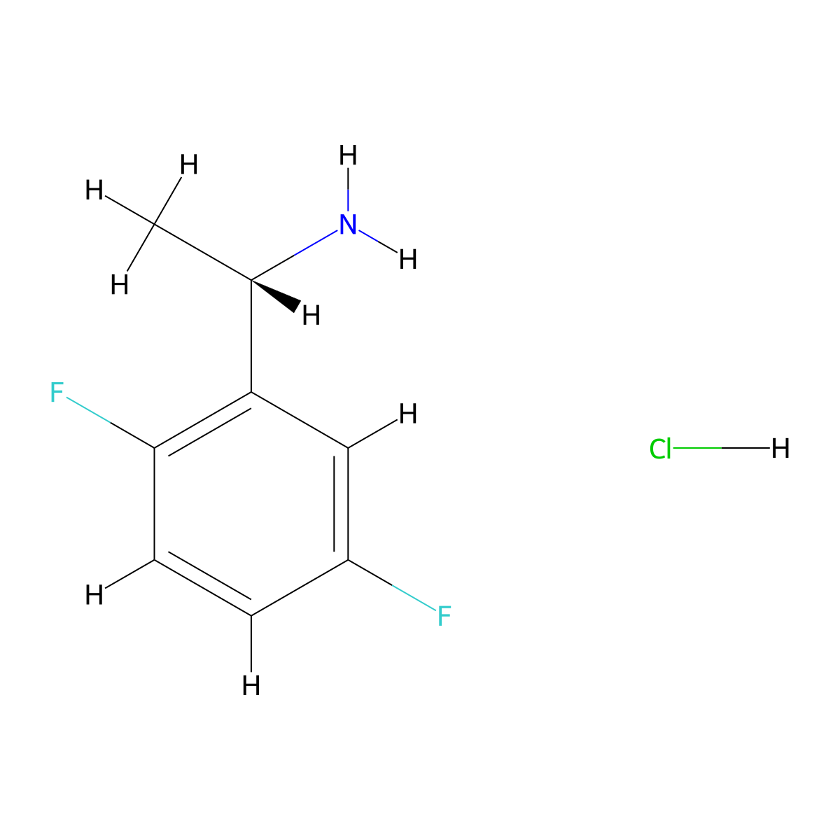 (1S)-1-(2,5-difluorophenyl)ethan-1-amine hydrochloride molecular structure, CAS 1391439-31-8
