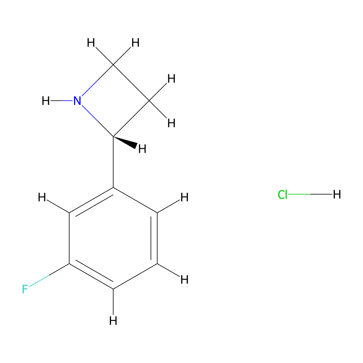 (2R)-2-(3-Fluorophenyl)azetidine hydrochloride molecular structure, CAS 1391439-64-7