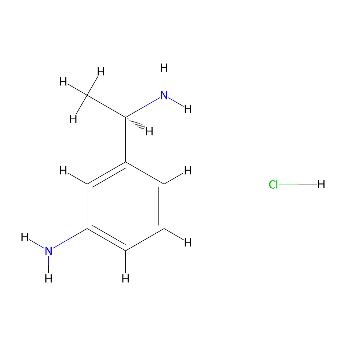 (R)-3-(1-aminoethyl)aniline hydrochloride molecular structure, CAS 1391439-77-2