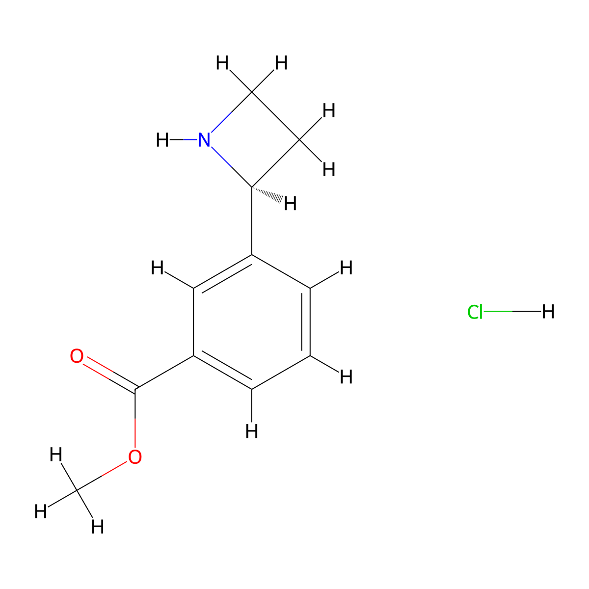 methyl (S)-3-(azetidin-2-yl)benzoate hydrochloride molecular structure, CAS 1391440-19-9