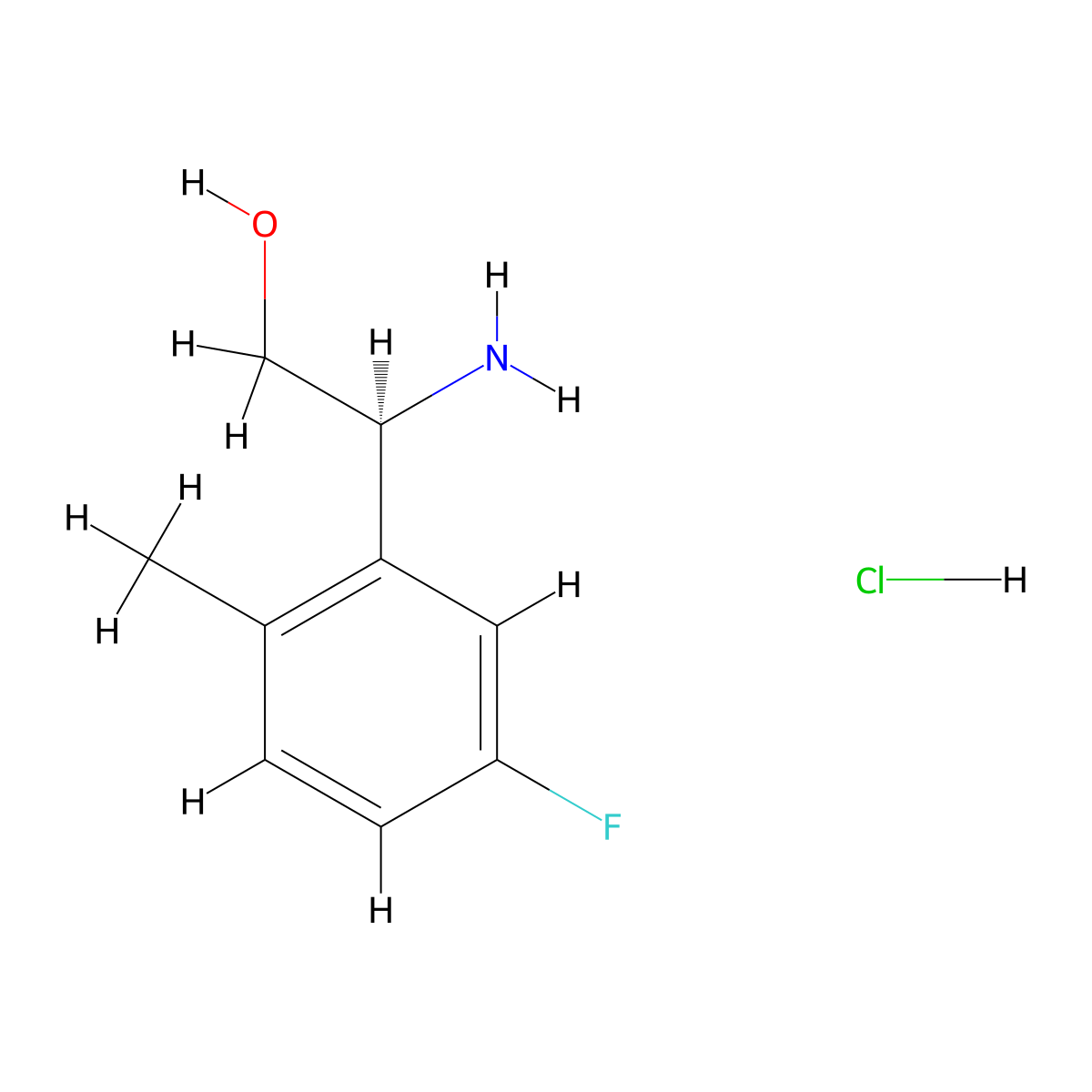 (S)-2-Amino-2-(5-fluoro-2-methylphenyl)ethan-1-OL hcl molecular structure, CAS 1391443-50-7