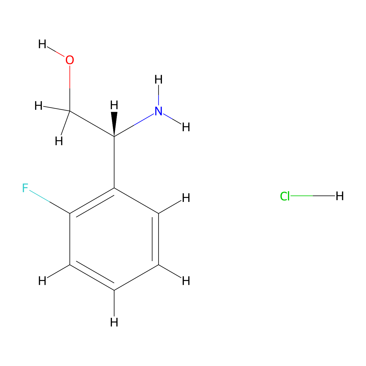 (R)-2-Amino-2-(2-fluorophenyl)ethanol hydrochloride molecular structure, CAS 1391443-75-6
