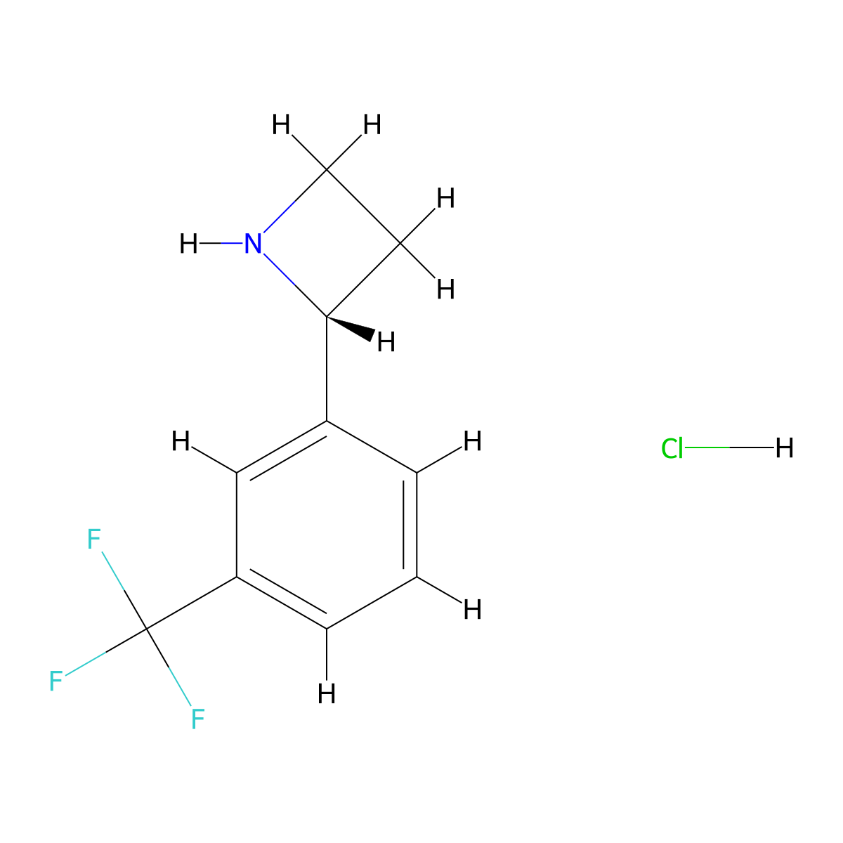 (2R)-2-(3-(Trifluoromethyl)phenyl)azetidine hydrochloride molecular structure, CAS 1391443-94-9