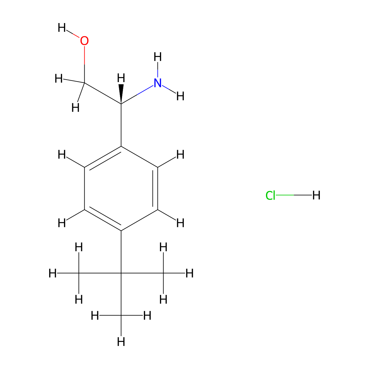 (R)-2-Amino-2-(4-(tert-butyl)phenyl)ethanol hydrochloride molecular structure, CAS 1391444-61-3