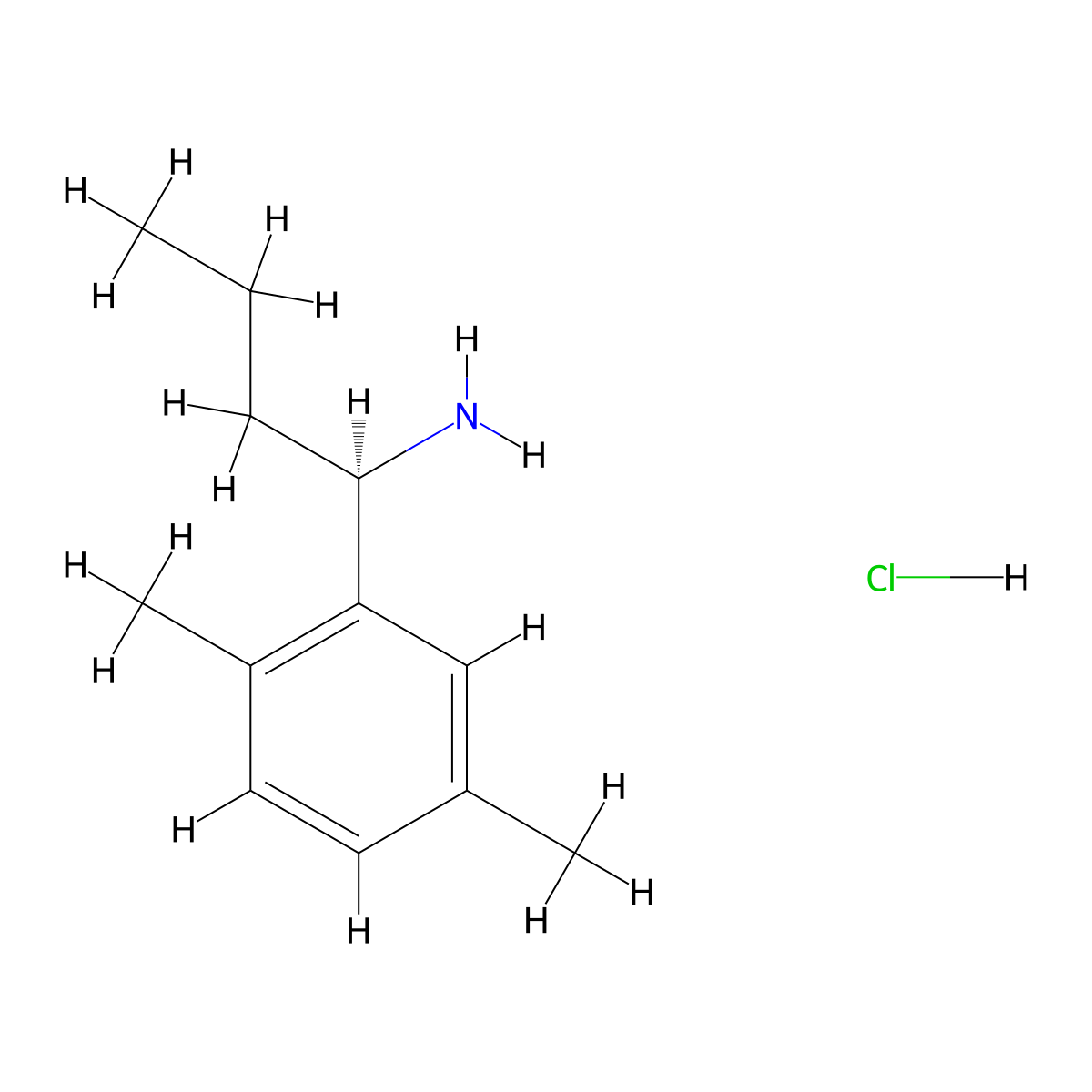 (R)-1-(2,5-Dimethylphenyl)butan-1-amine hcl molecular structure, CAS 1391445-55-8