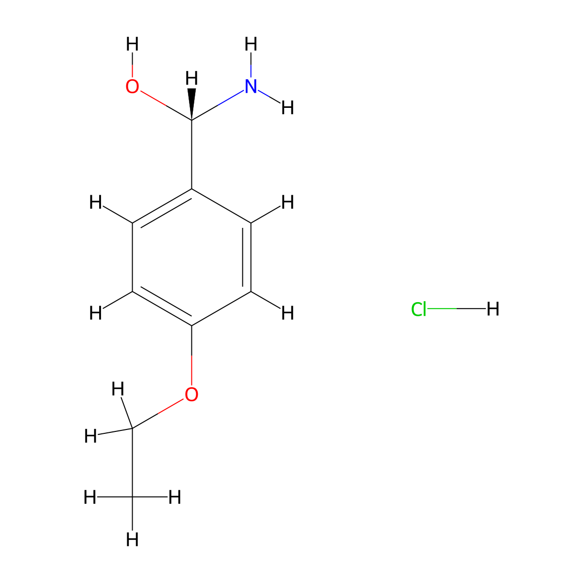 (S)-amino(4-ethoxyphenyl)methanol hydrochloride molecular structure, CAS 1391446-10-8