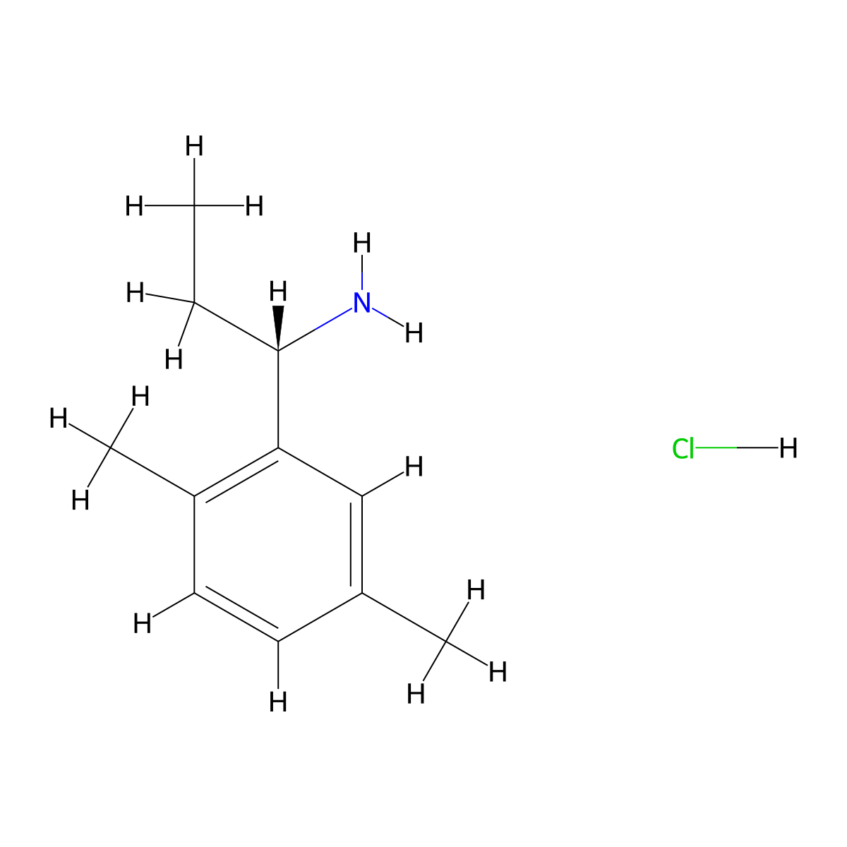 (S)-1-(2,5-Dimethylphenyl)propan-1-amine hydrochloride molecular structure, CAS 1391446-27-7