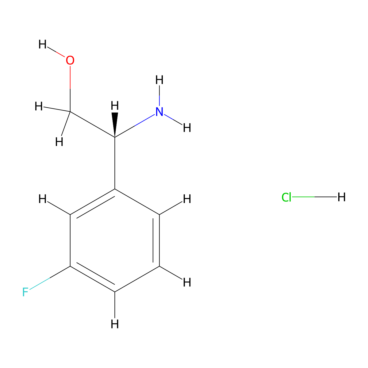 (2R)-2-amino-2-(3-fluorophenyl)ethan-1-ol hydrochloride molecular structure, CAS 1391447-14-5