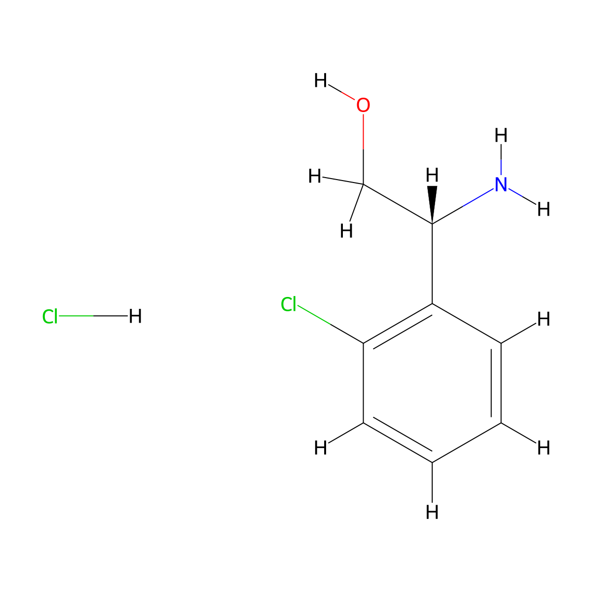(R)-2-Amino-2-(2-chlorophenyl)ethan-1-ol (hydrochloride) molecular structure, CAS 1391447-35-0