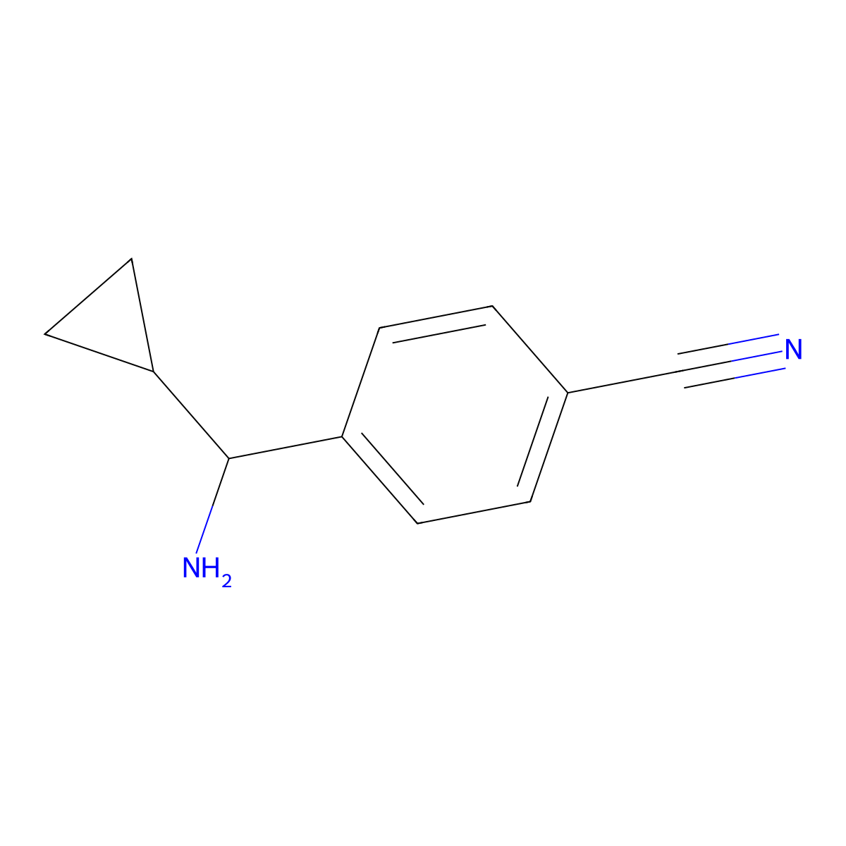 (R)-4-(Amino(cyclopropyl)methyl)benzonitrile molecular structure, CAS 1391448-06-8