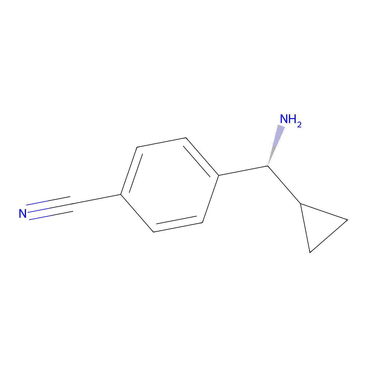 (R)-4-(Amino(cyclopropyl)methyl)benzonitrile molecular structure, CAS 1391448-06-8