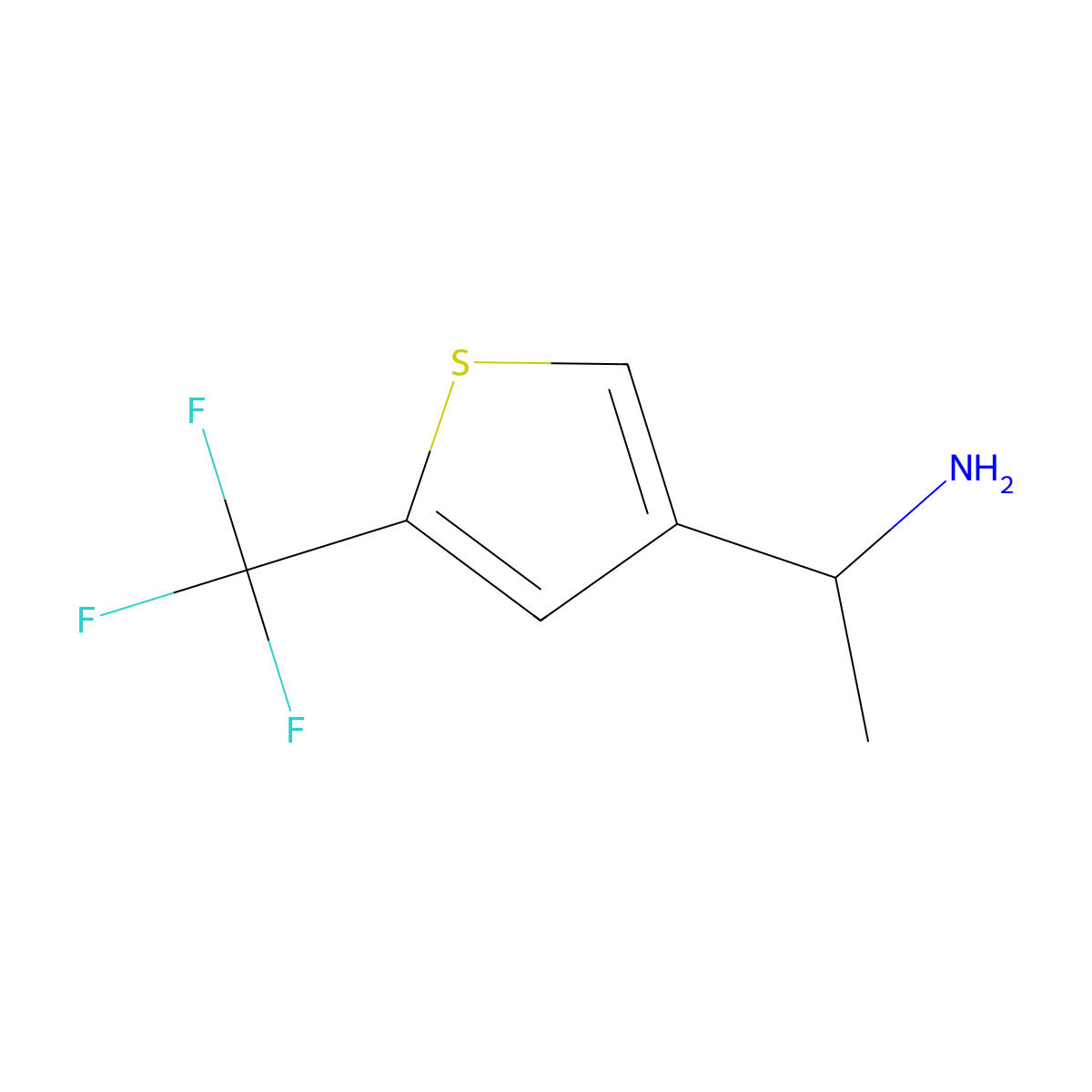 (1r)-1-[5-(Trifluoromethyl)thiophen-3-yl]ethan-1-amine molecular structure, CAS 1391448-07-9