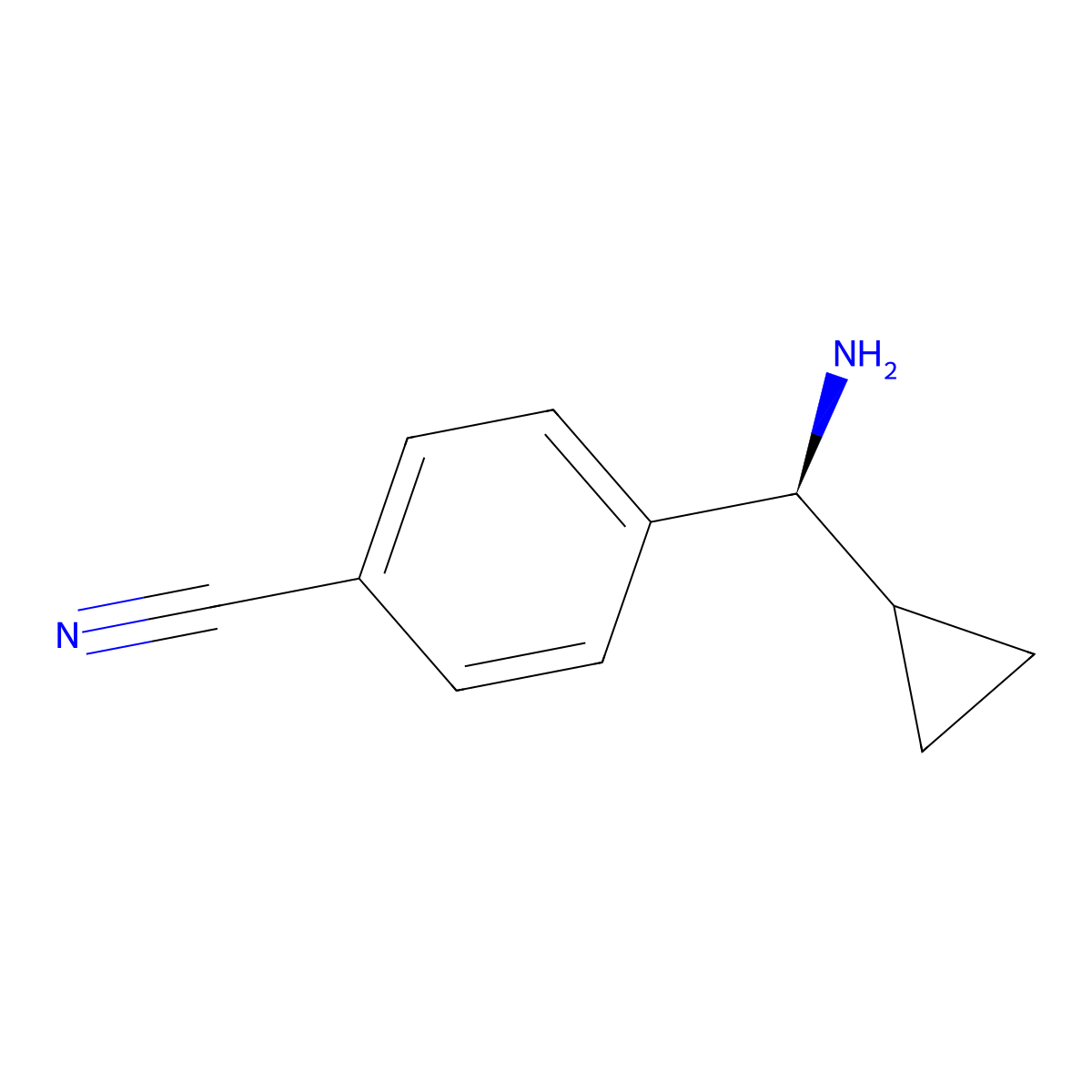 4-((S)aminocyclopropylmethyl)benzenecarbonitrile molecular structure, CAS 1391449-02-7