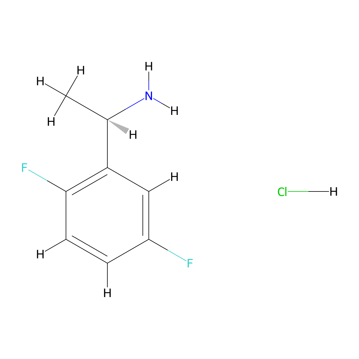 (1R)-1-(2,5-difluorophenyl)ethan-1-amine hydrochloride molecular structure, CAS 1391449-47-0