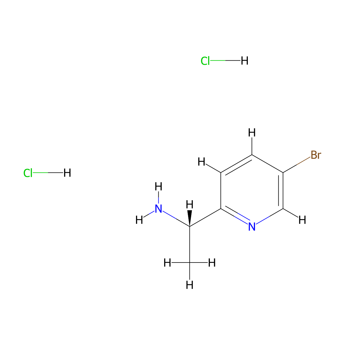 (S)-1-(5-Bromopyridin-2-yl)ethanamine dihydrochloride molecular structure, CAS 1391450-63-7
