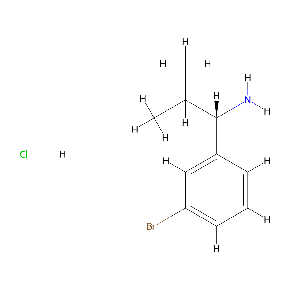 (S)-1-(3-Bromophenyl)-2-methylpropan-1-amine hydrochloride molecular structure, CAS 1391451-61-8