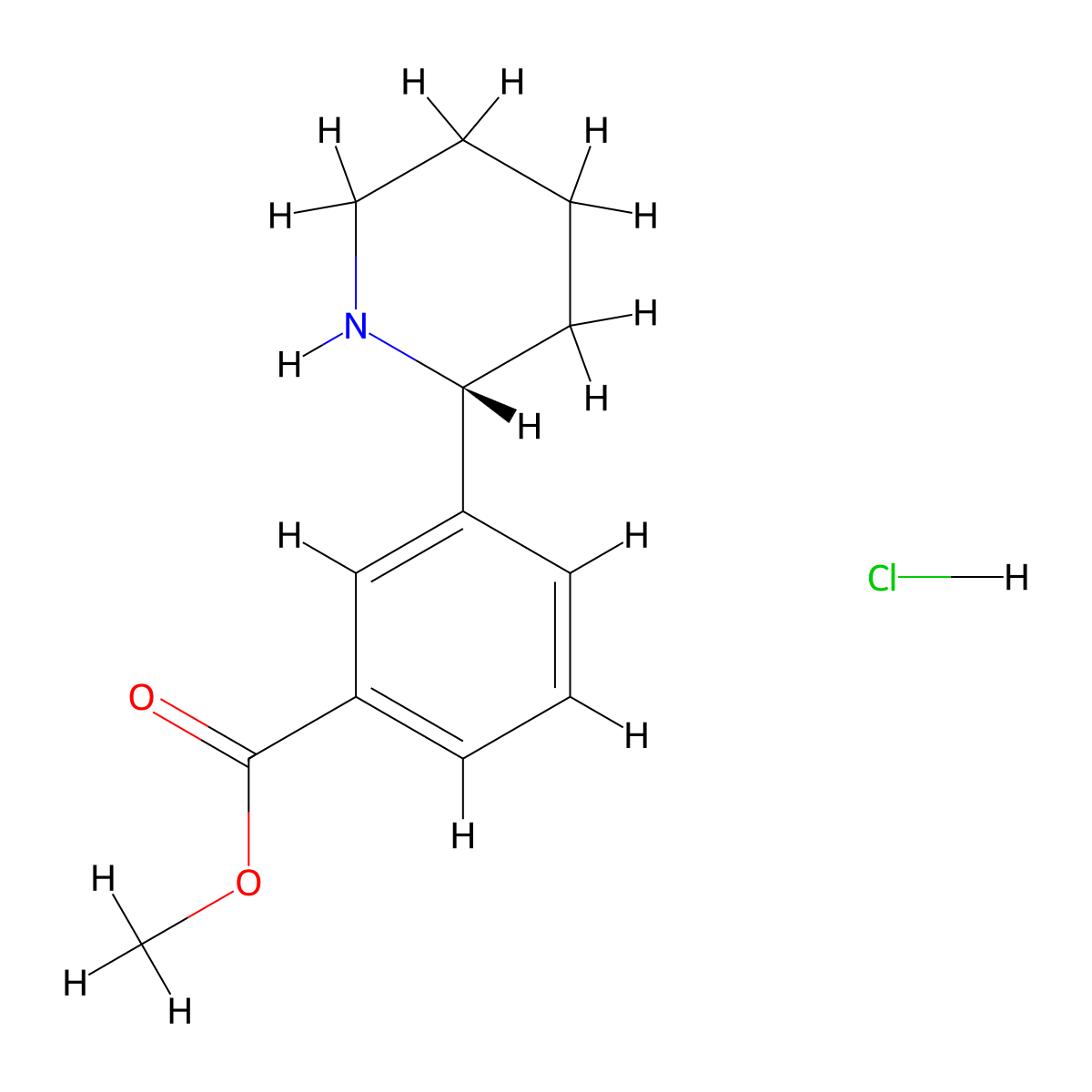 methyl (R)-3-(piperidin-2-yl)benzoate hydrochloride molecular structure, CAS 1391453-07-8