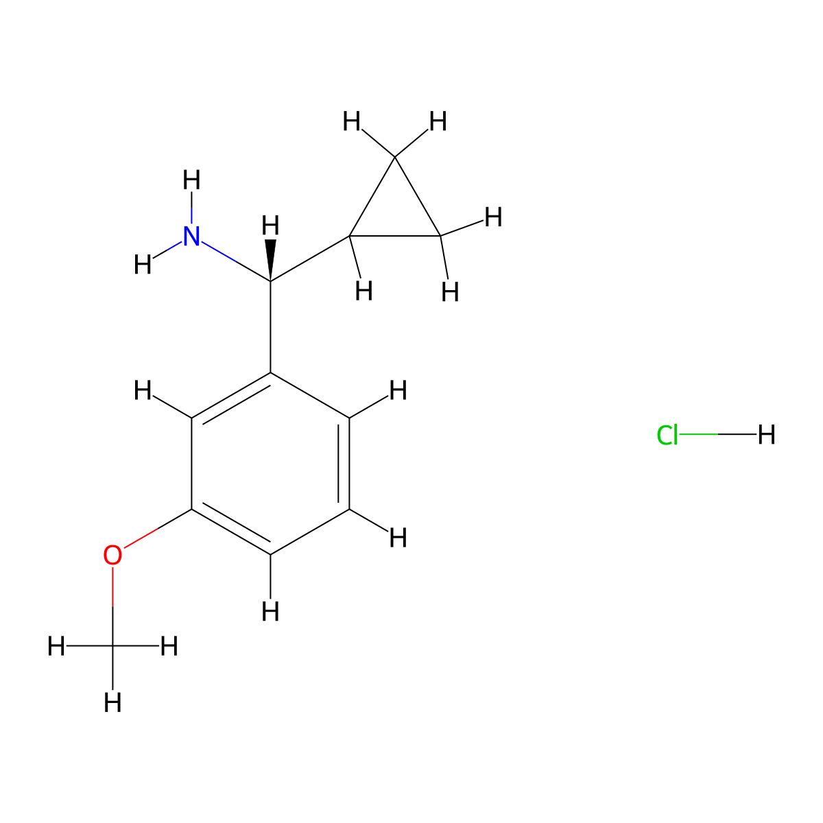 (R)-Cyclopropyl(3-methoxyphenyl)methanamine hydrochloride molecular structure, CAS 1391455-00-7