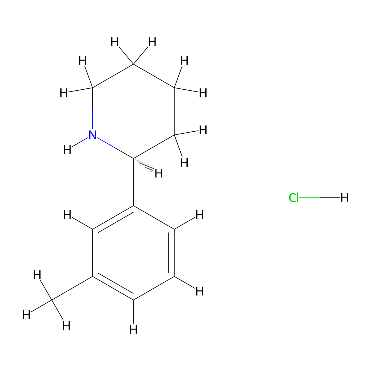 (S)-2-(m-Tolyl)piperidine hydrochloride molecular structure, CAS 1391455-04-1