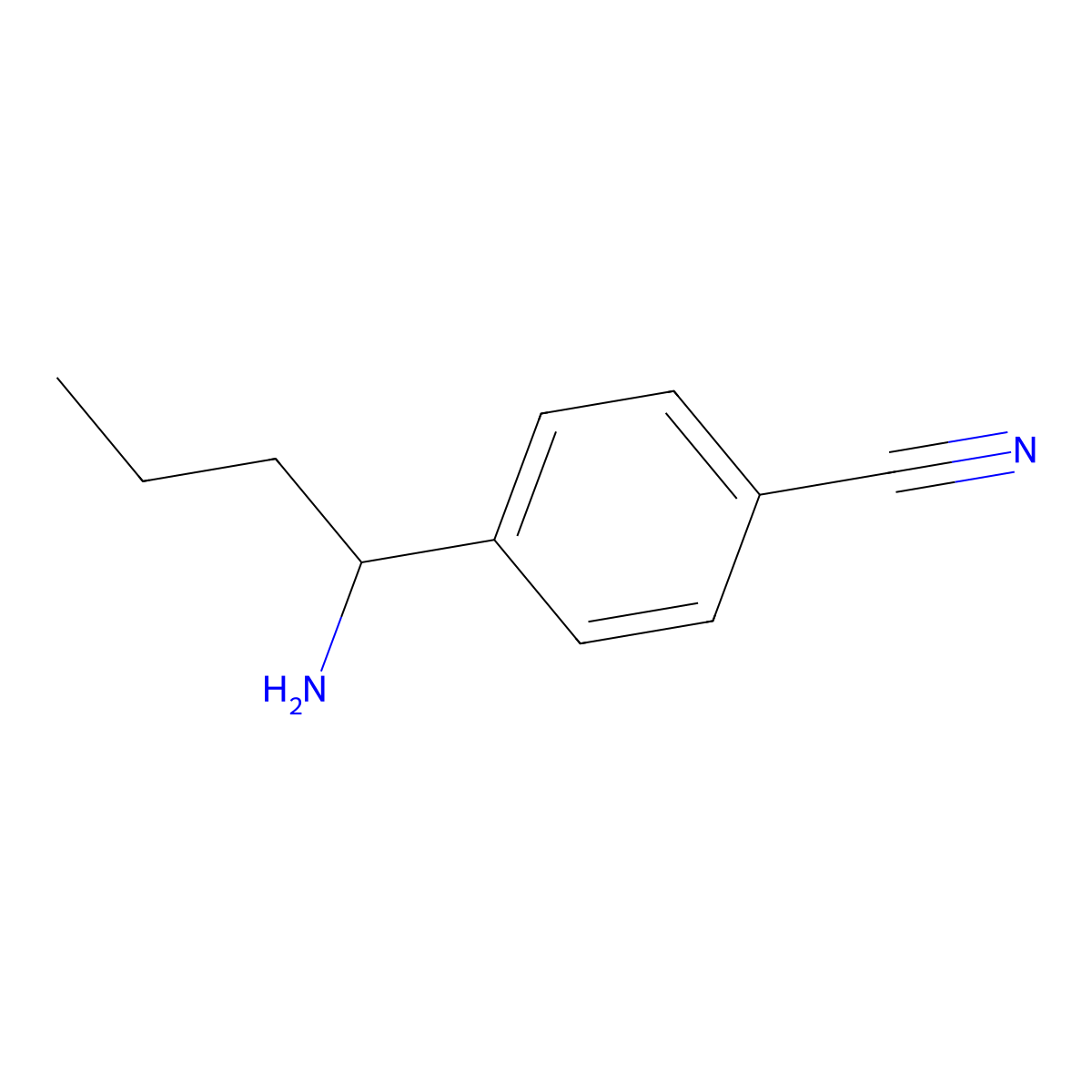 4-((R)-1-aminobutyl)benzenecarbonitrile molecular structure, CAS 1391455-89-2