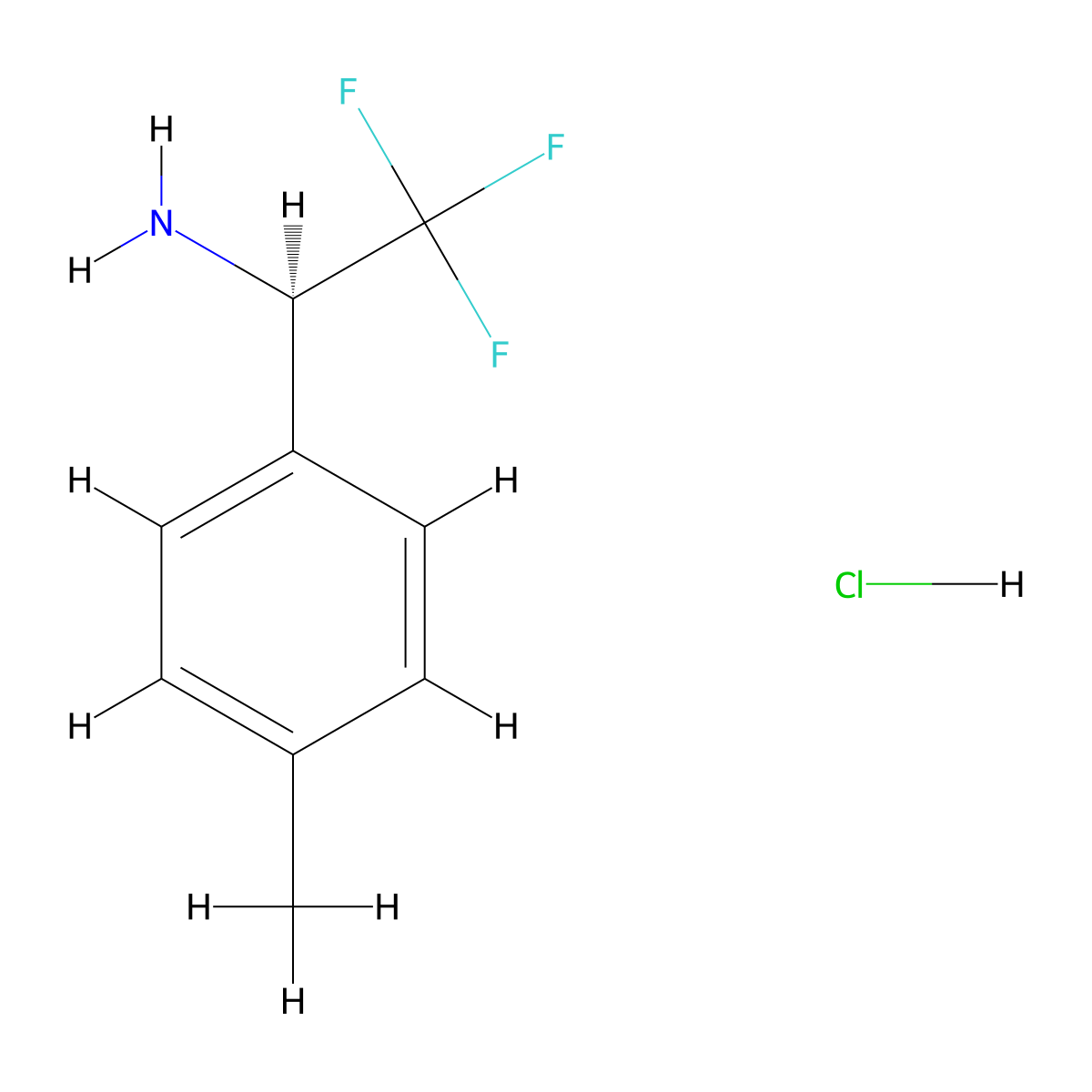(R)-2,2,2-Trifluoro-1-p-tolyl-ethylamine hydrochloride molecular structure, CAS 1391458-37-9