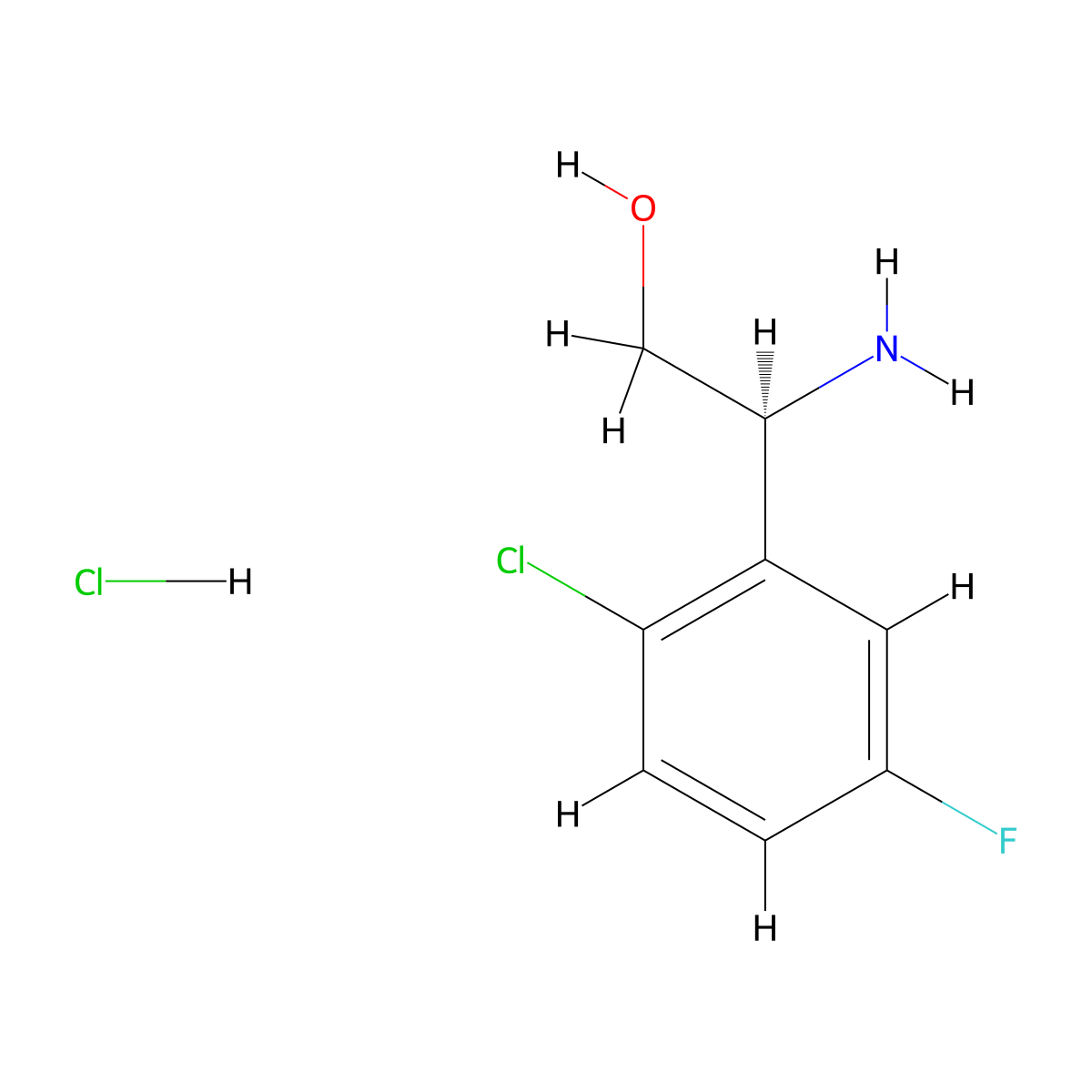 (S)-2-Amino-2-(2-chloro-5-fluorophenyl)ethan-1-ol hydrochloride molecular structure, CAS 1391458-54-0