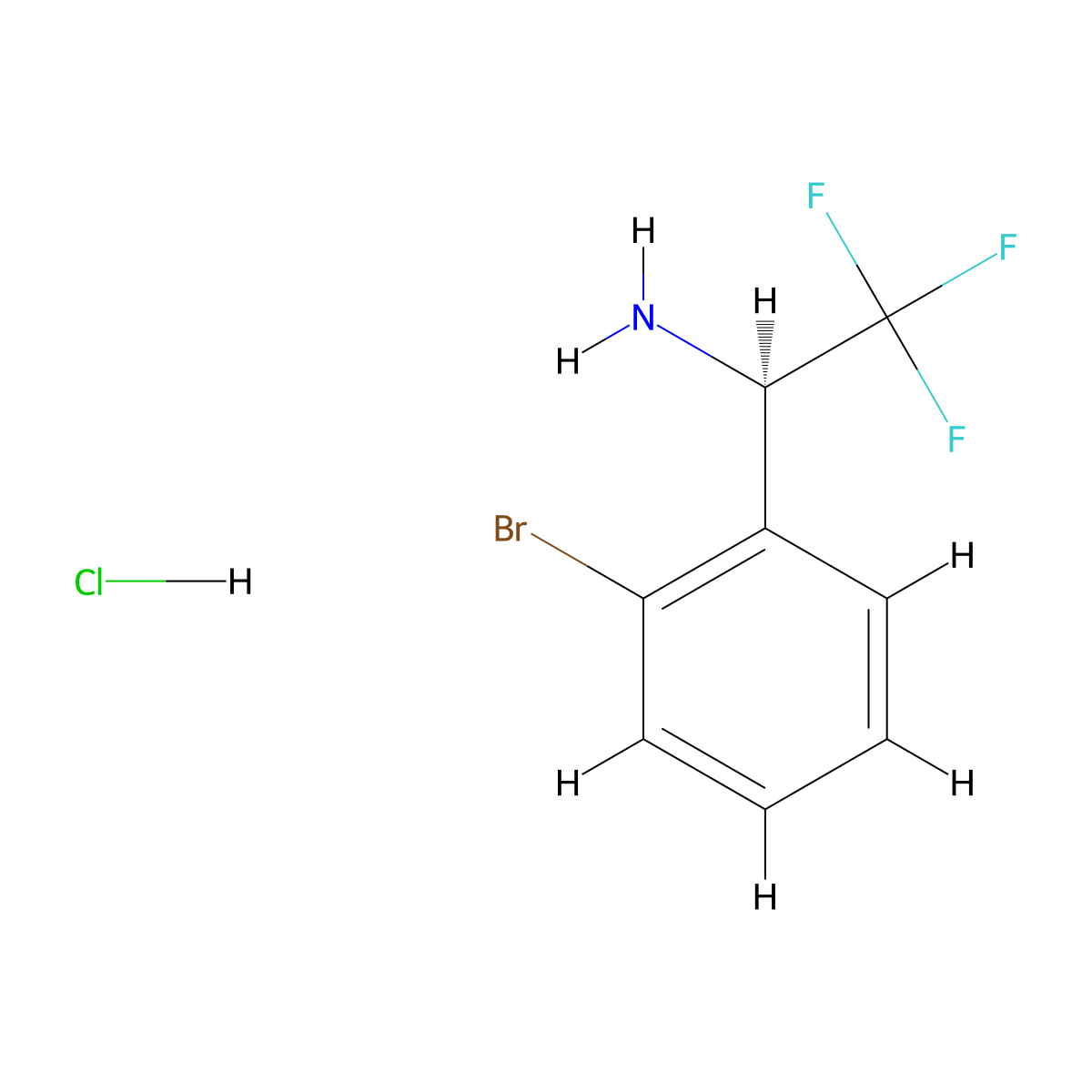 (R)-1-(2-bromophenyl)-2,2,2-trifluoroethan-1-amine hydrochloride molecular structure, CAS 1391460-60-8